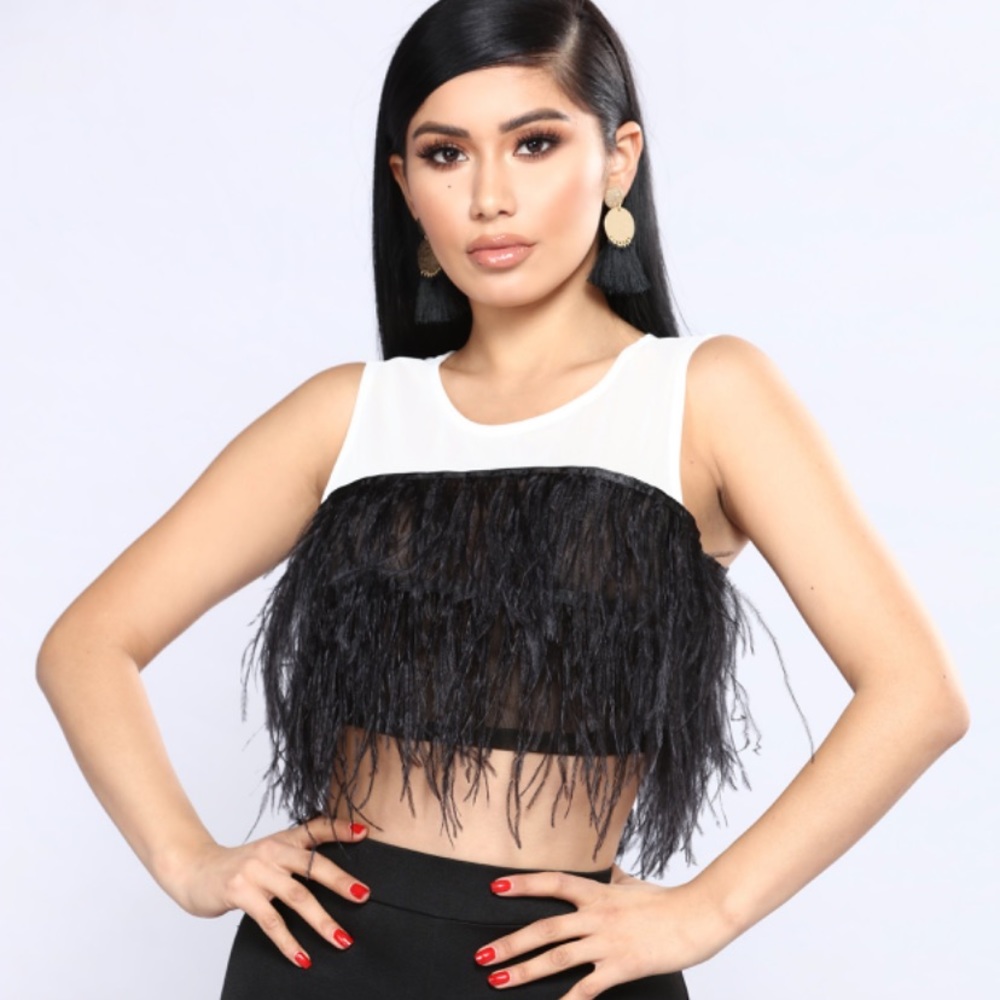 Feather Crop Top